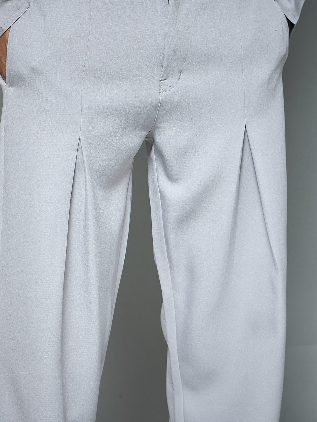 Silver Grey Minimalist Korean Shacket - Image 5